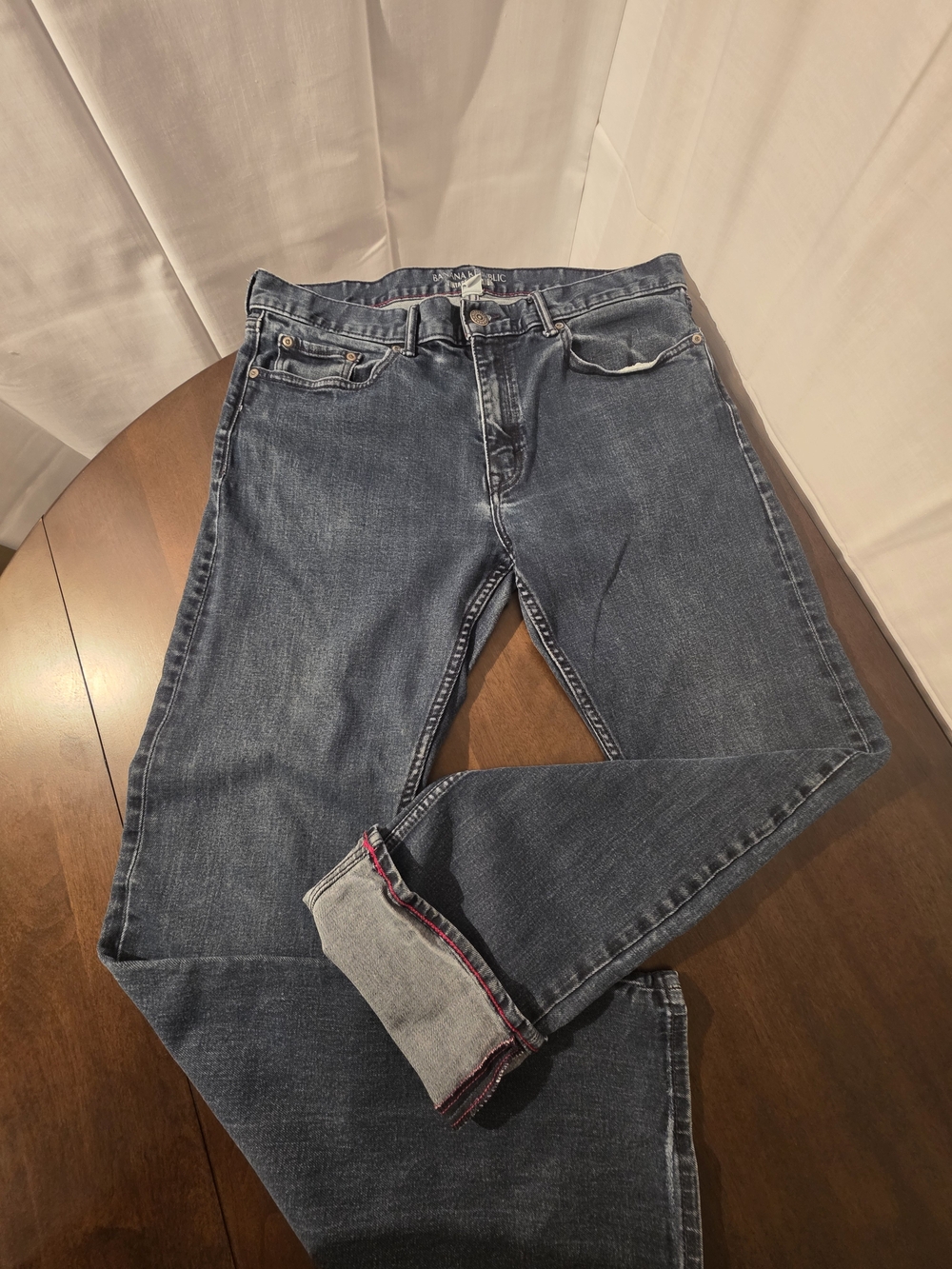 Selvedge Banana Republic Vintage Straight Leg Jeans in Dark Blue Denim